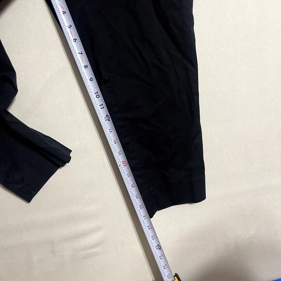 Talbots Perfect Crop Pants Black Mid Rise Slim Leg Cotton Trousers - Size 10p - Picture 7 of 10